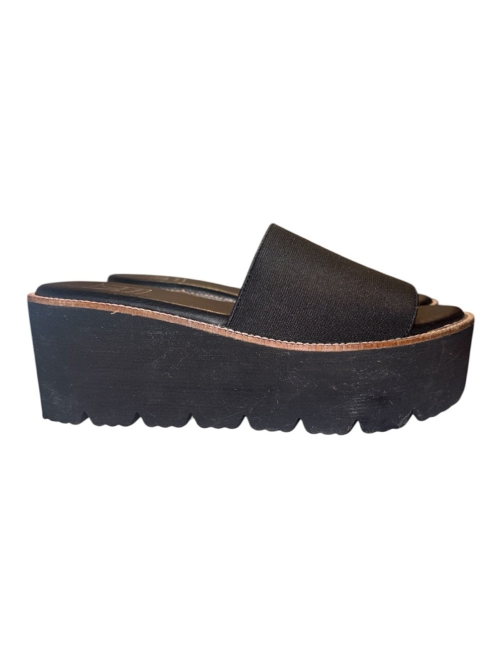 Dirty Laundry Pivot Black Platform Wedge Slide Sandals 90’s Grunge Y2K Size 6 - Picture 4 of 10